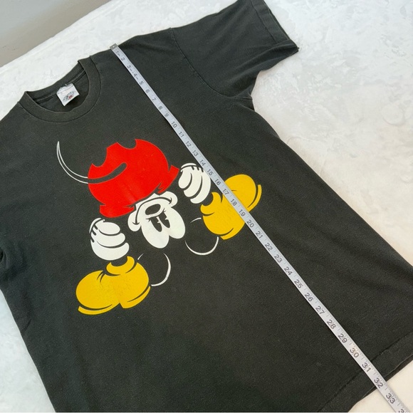 Vtg Mickey Mouse Black T Shirt Adult OSFA Disney Mickey & Co Bent Over Pose SS - Picture 9 of 13